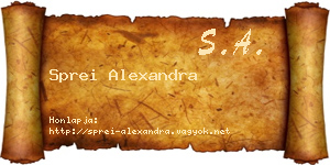 Sprei Alexandra névjegykártya